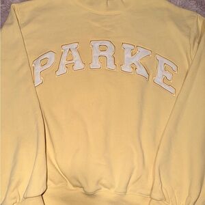 Parker Pale Yellow Crewneck Sweatshirt with White Appliqué